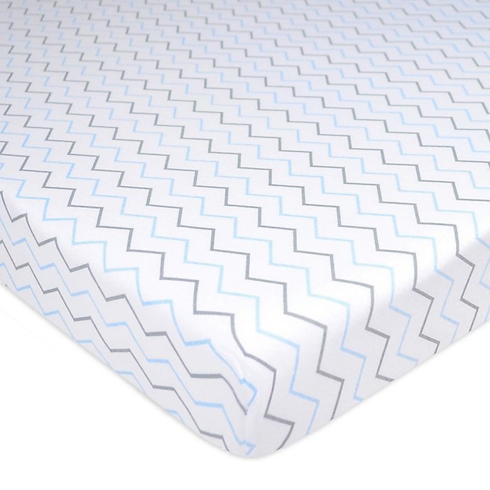 slide 3 of 3, TL Care Cotton Jersey Fitted Mini-Crib Sheets - Blue, 2 ct