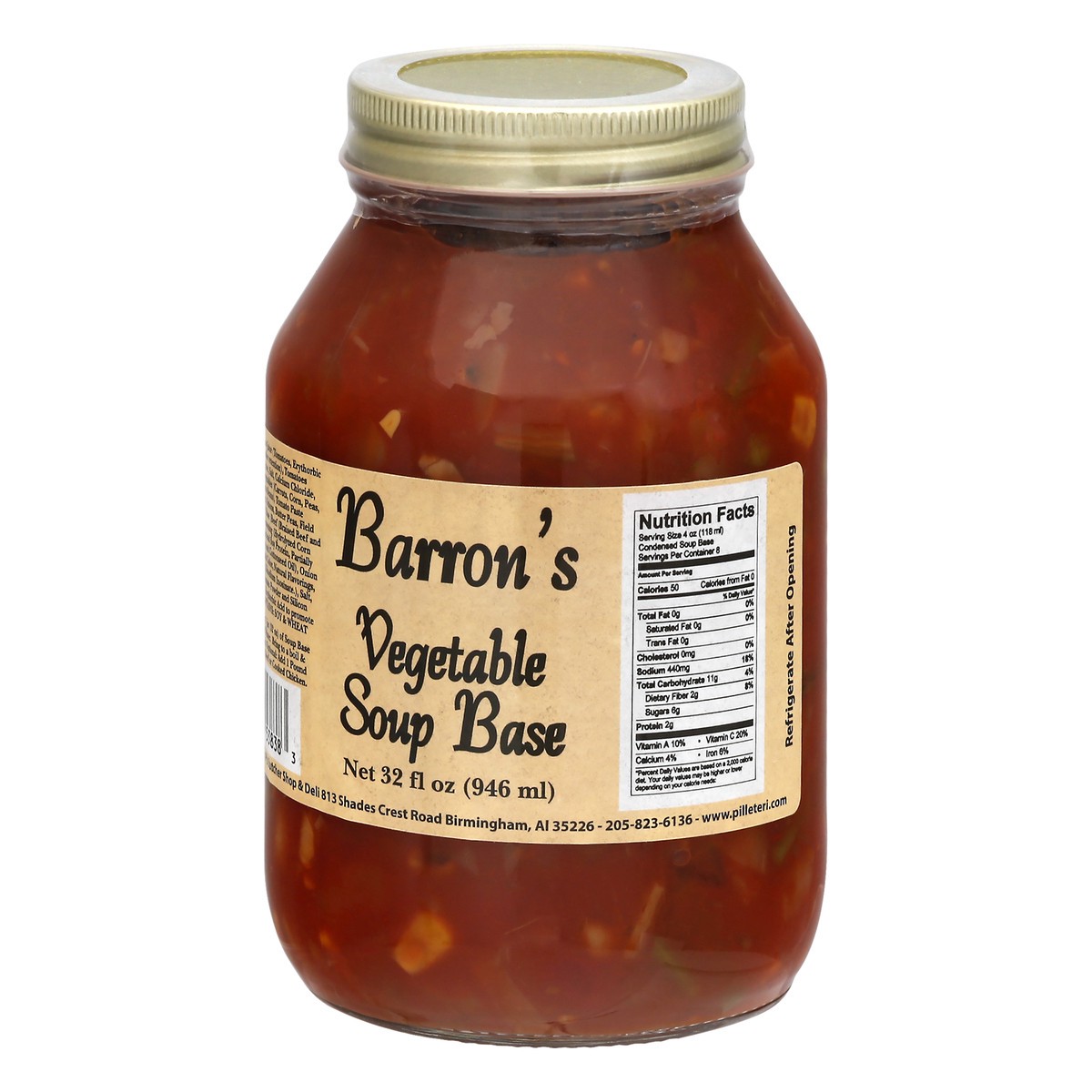 slide 13 of 13, Barron's Vegetable Soup base 32 oz, 32 oz