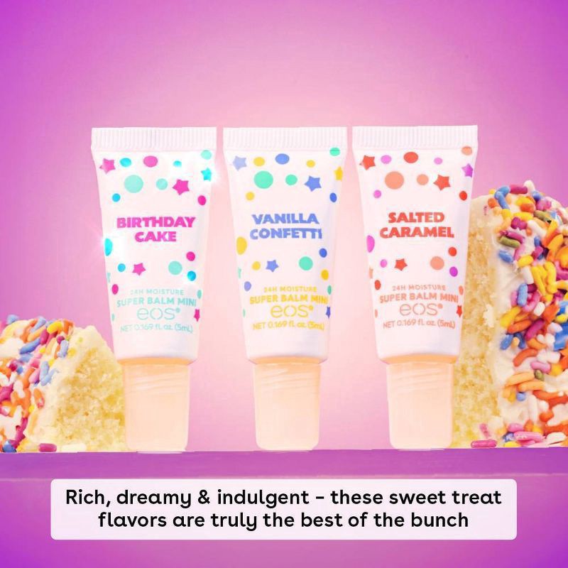 slide 3 of 9, eos 24hrs Moisture Super Balm Minis - Crème de la Crème - 0.169 fl oz/3pk, 3 ct