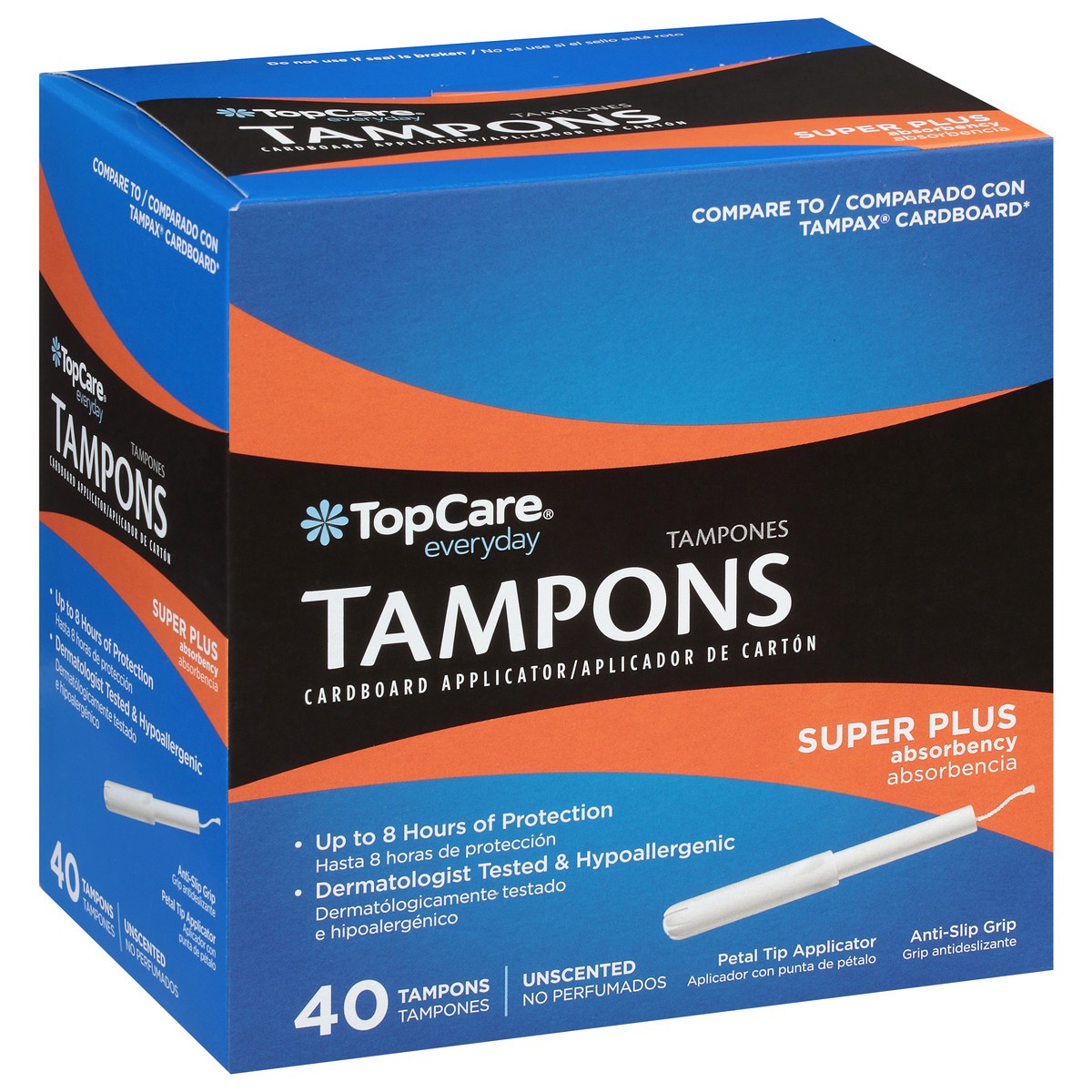 slide 2 of 9, TopCare Everyday Super Plus Absorbency Unscented Tampons 40 ea, 40 ct