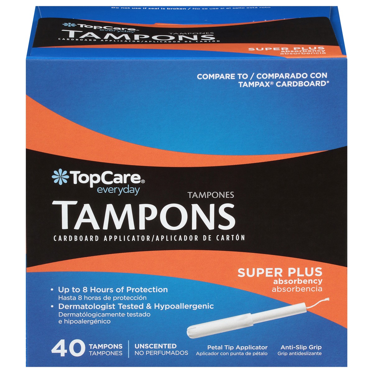 slide 1 of 9, TopCare Everyday Super Plus Absorbency Unscented Tampons 40 ea, 40 ct