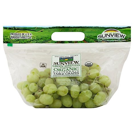 slide 1 of 1, Organic Green Seedless Grapes - 2 Lb, 1 ct
