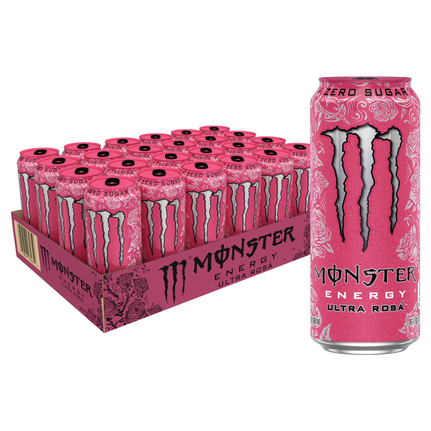 slide 1 of 5, Monster Energy Ultra Rosa, Sugar Free Energy Drink - 16 oz, 16 oz