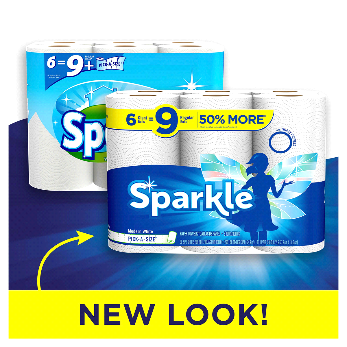 slide 10 of 10, Sparkle Pick-A-Size White Paper Towels, 6 ct