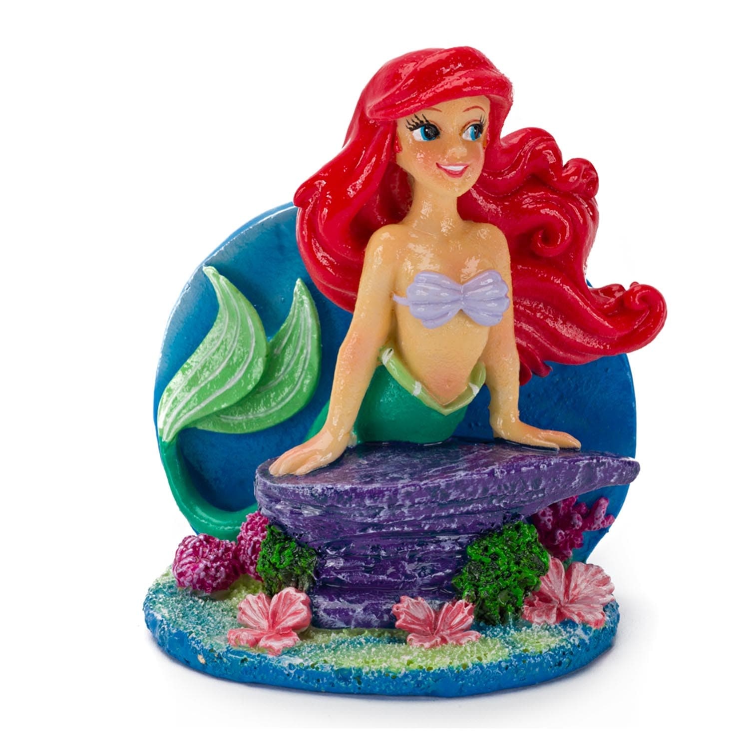 slide 1 of 1, Penn-Plax The Little Mermaid Ariel on Rock Aquarium Ornament, 1 ct