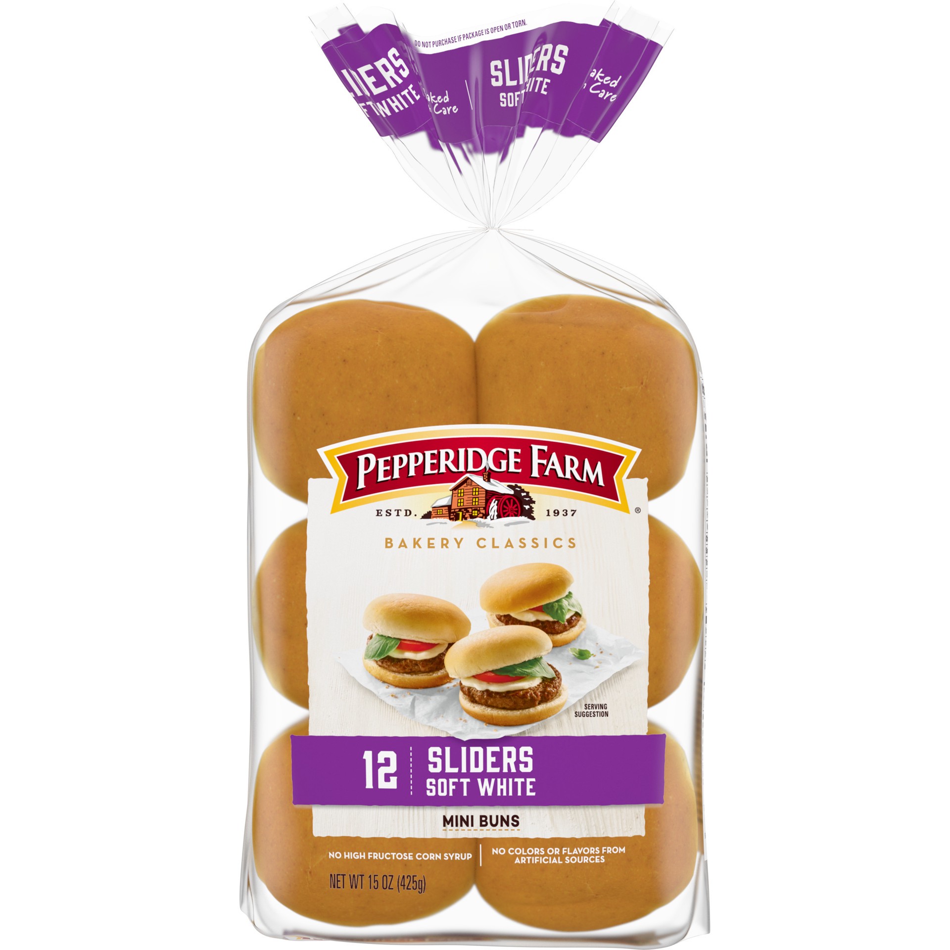 slide 1 of 5, Pepperidge Farm Soft White Slider Buns, 12-Pack Bag, 15 oz