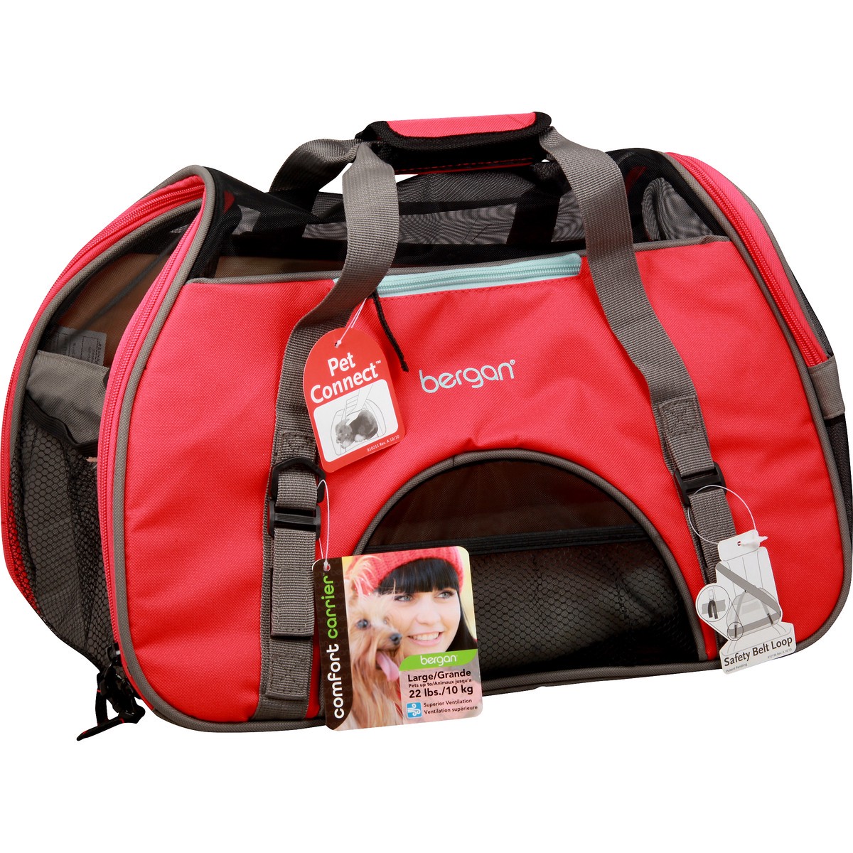 slide 3 of 8, Bergan Comfort Carrier™, Heather Berry, Large - 19" L x 10" W x 13" H, 1 ct