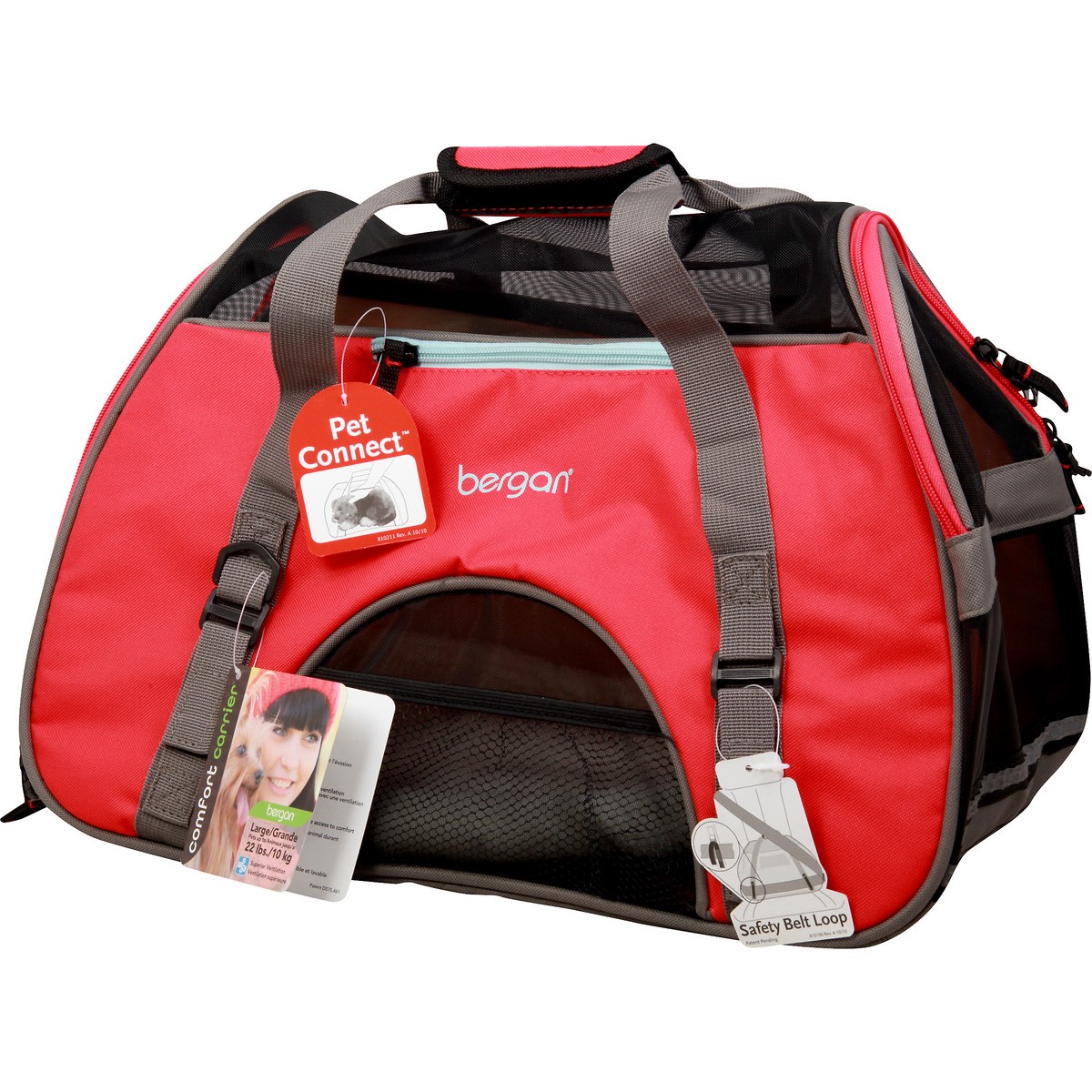 slide 8 of 8, Bergan Comfort Carrier™, Heather Berry, Large - 19" L x 10" W x 13" H, 1 ct