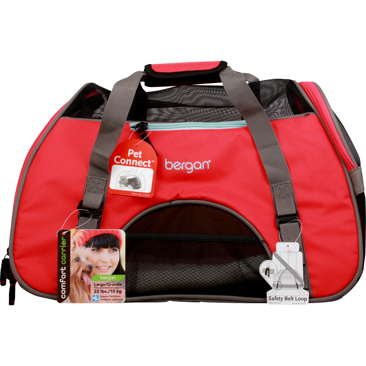 slide 4 of 8, Bergan Comfort Carrier™, Heather Berry, Large - 19" L x 10" W x 13" H, 1 ct