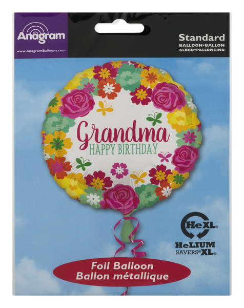 slide 1 of 1, Mayflower 18 Inch Hx Happy Birthday Grandma Floral Balloon, 1 ct