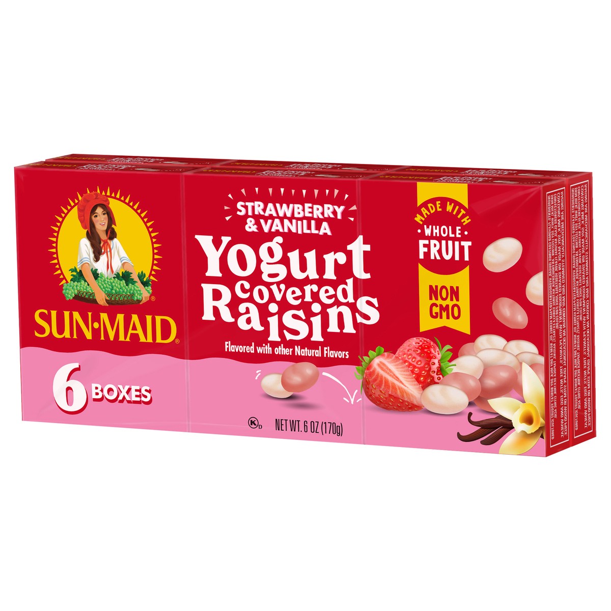 slide 4 of 9, Sun-Maid Strawberry Vanilla Yogurt Raisins - 6ct, 6 ct