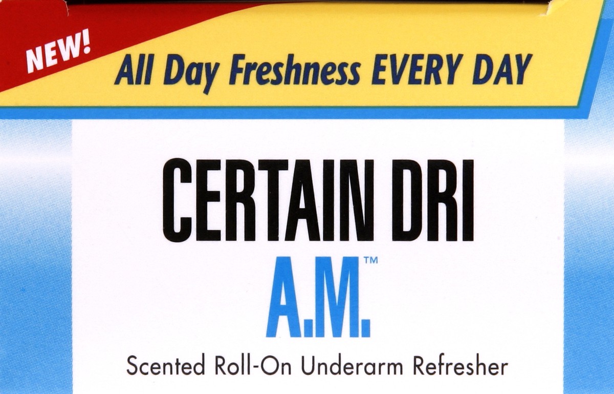 slide 2 of 5, Certain Dri A.M. Underarm Refresher Roll-On Scented, 2.5 oz