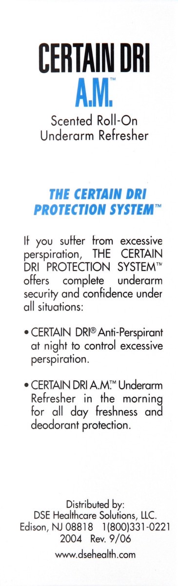 slide 3 of 5, Certain Dri A.M. Underarm Refresher Roll-On Scented, 2.5 oz