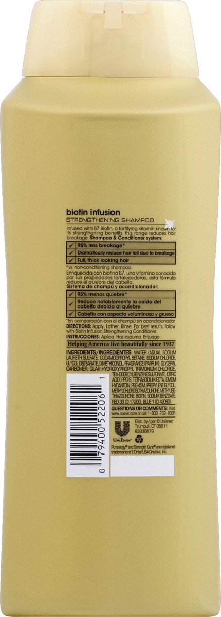 slide 5 of 7, Suave Professionals Biotin Infusion Strengthening Shampoo, 28 fl oz