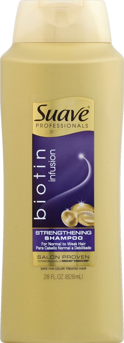 slide 4 of 7, Suave Professionals Biotin Infusion Strengthening Shampoo, 28 fl oz