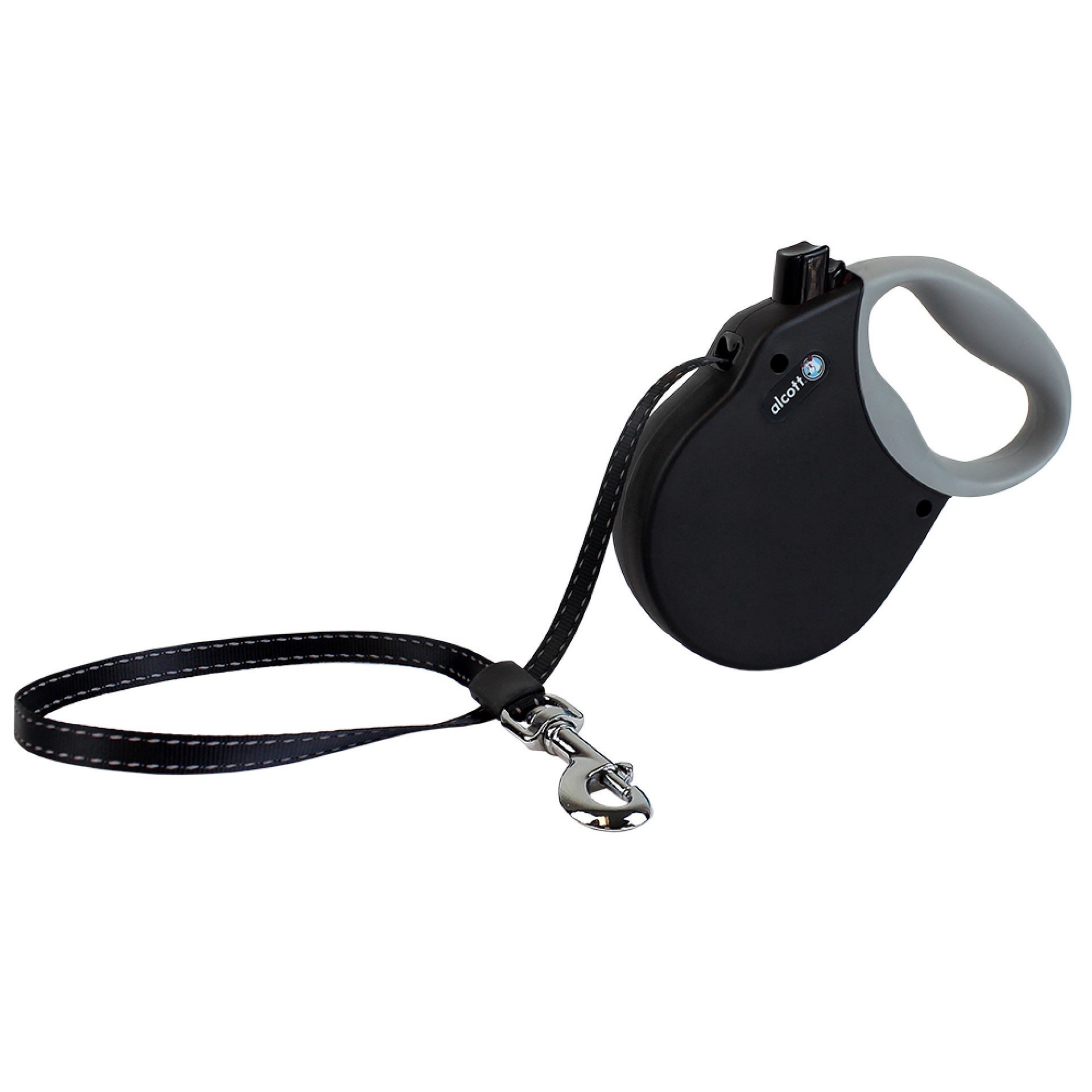 slide 1 of 1, alcott Black Adventure Retractable Dog Leash for Dogs Up To 110 lbs., 16 ft., 1 ct