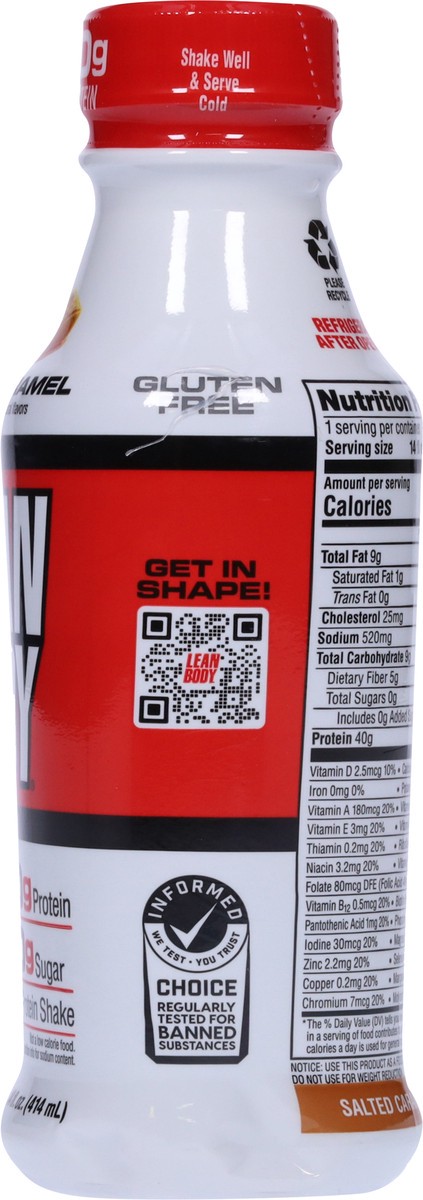 slide 8 of 9, Lean Body Salted Caramel Protein Shake 14 fl oz, 14 fl oz
