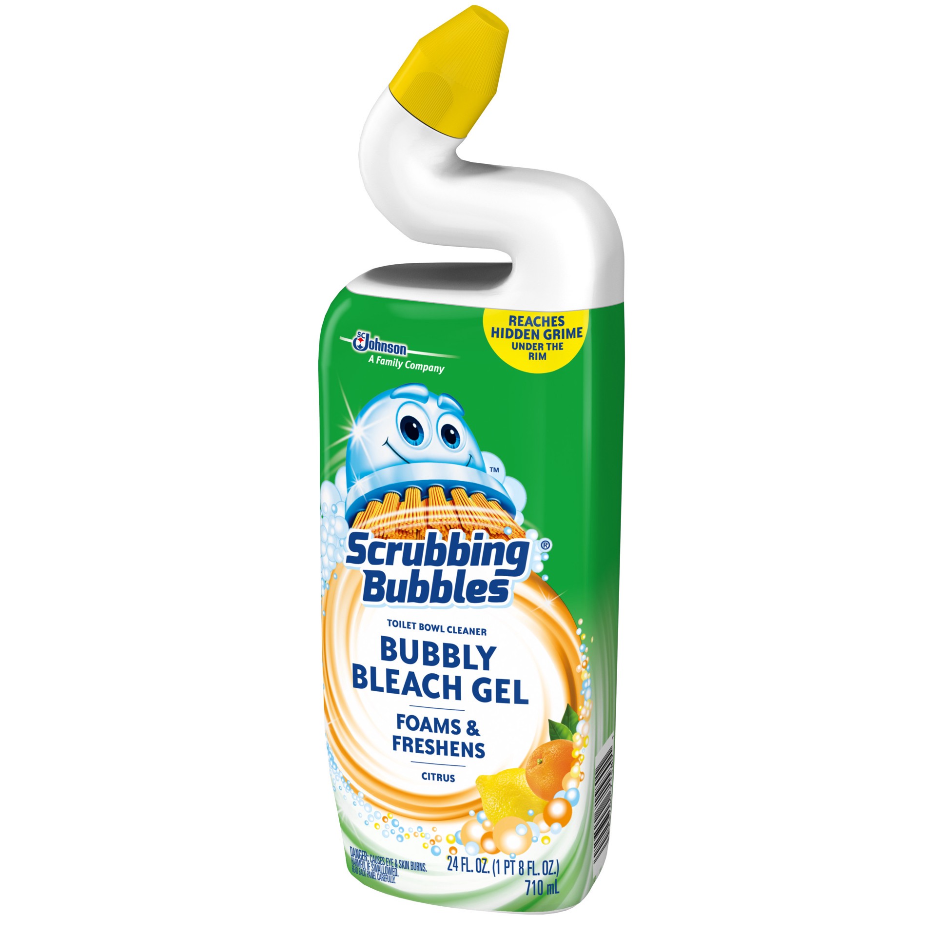 slide 3 of 4, Scrubbing Bubbles Bubbly Bleach Gel Toilet Bowl Cleaner, Citrus Scent, 24oz, 24 oz