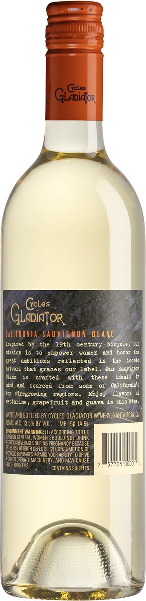 slide 3 of 5, Cycles Gladiator Sauvignon Blanc, 750 ml