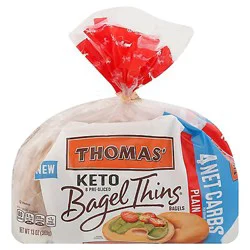 Thomas Keto 4 Net Carb Plain Bagel Thins 8 Count - 13 Oz