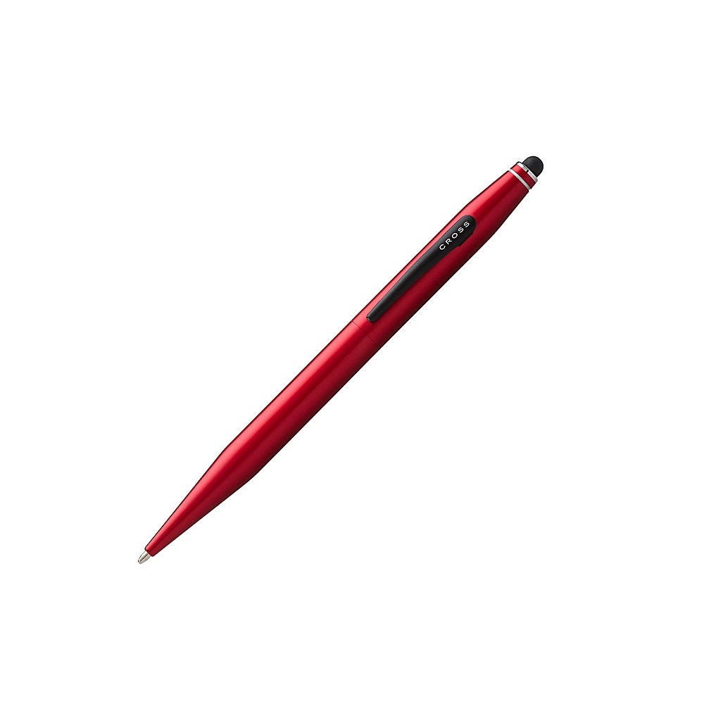 slide 1 of 1, Cross Tech2 Ballpoint Pen With Stylus, Medium Point, 1.0 Mm, Red Barrel, Black Ink, 1 ct