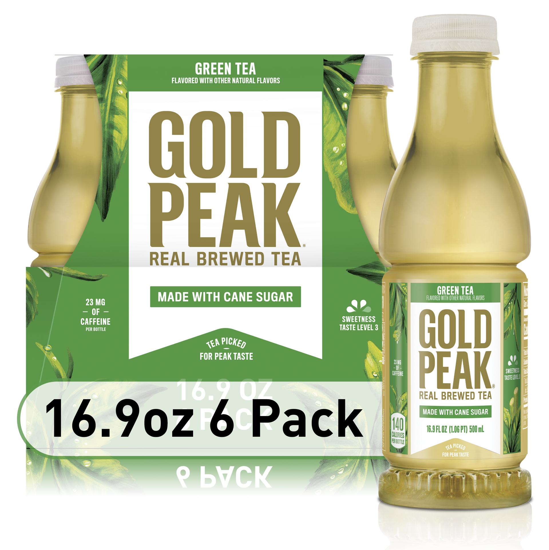 slide 1 of 5, Gold Peak Green Tea, 6 ct; 500 ml
