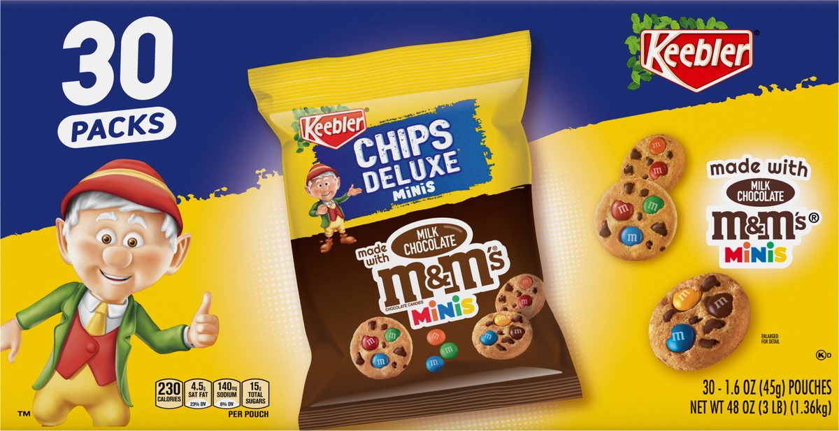 slide 6 of 10, Keebler Minis Milk Chocolate Chocolate Candies Cookies 30-1.6 oz, 48 oz