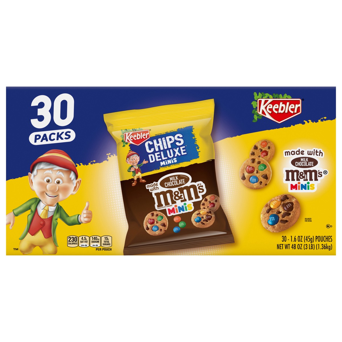 slide 1 of 10, Keebler Minis Milk Chocolate Chocolate Candies Cookies 30-1.6 oz, 48 oz