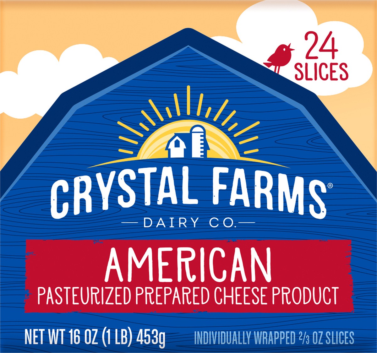 slide 7 of 8, Crystal Farms Cheese Slices, 24 ct