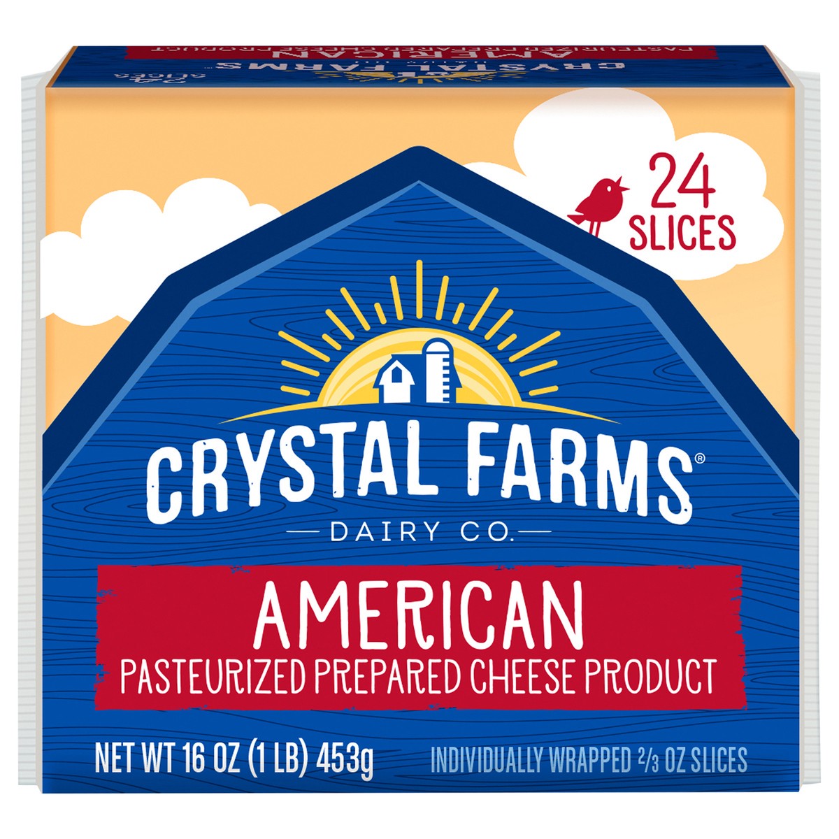 slide 1 of 8, Crystal Farms Cheese Slices, 24 ct