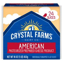 Crystal Farms American Pasteurized Prepared Cheese Product, 16 oz, 24 slices