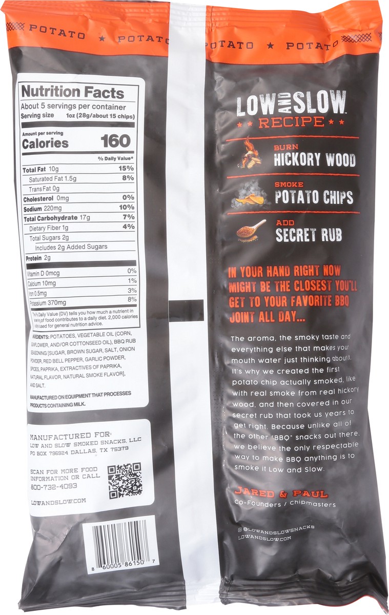slide 2 of 14, Low and Slow Hickory Smoked BBQ Potato Chips 5 oz, 5 oz