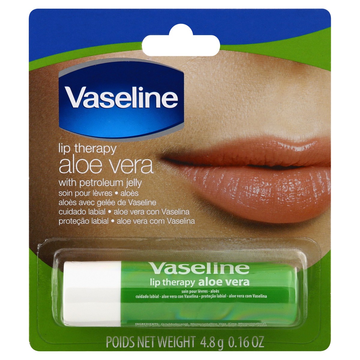 slide 1 of 9, Vaseline Aloe Vera Lip Therapy 4.8 gr, 0.16 oz