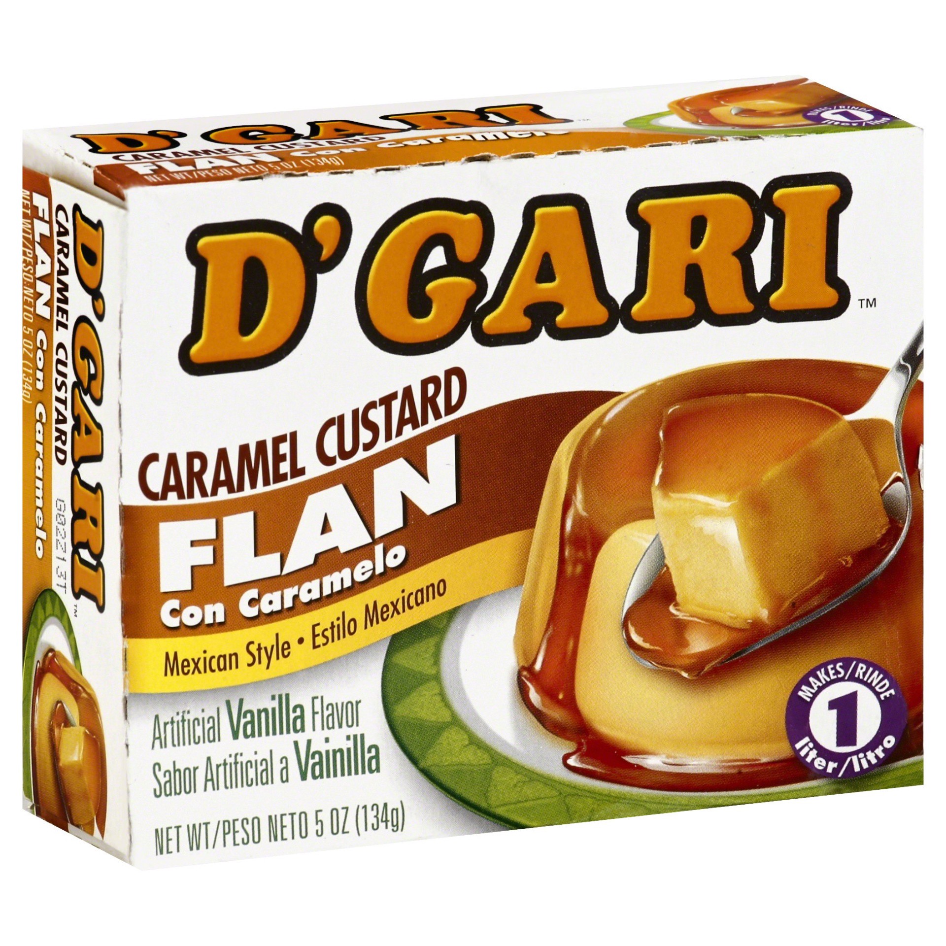 slide 1 of 6, D'Gari Caramel Flan, 5 oz