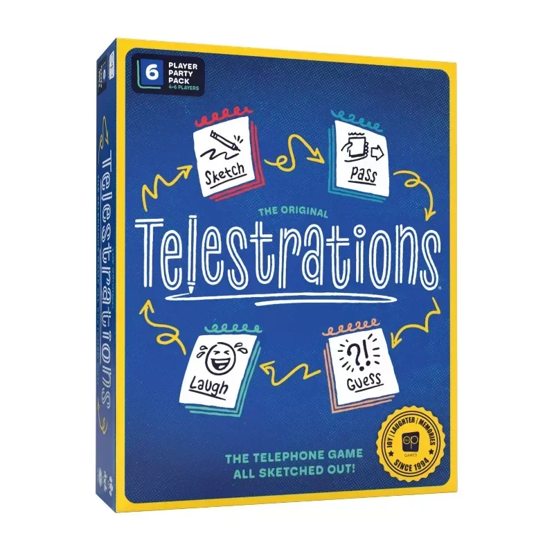 slide 1 of 9, Telestrations Party Game - 6 Player, 1 ct