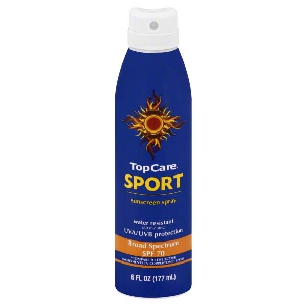 slide 1 of 2, TopCare Sport Continuous Spray SPF 70, 6 oz