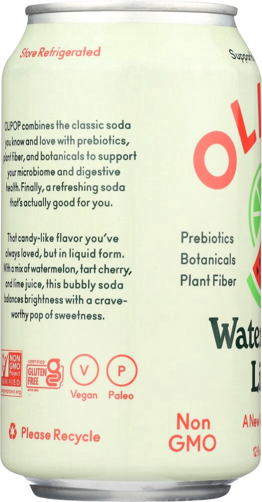 slide 2 of 4, Olipop Wtrmelon Lime Soda - 12 fl oz, 12 fl oz