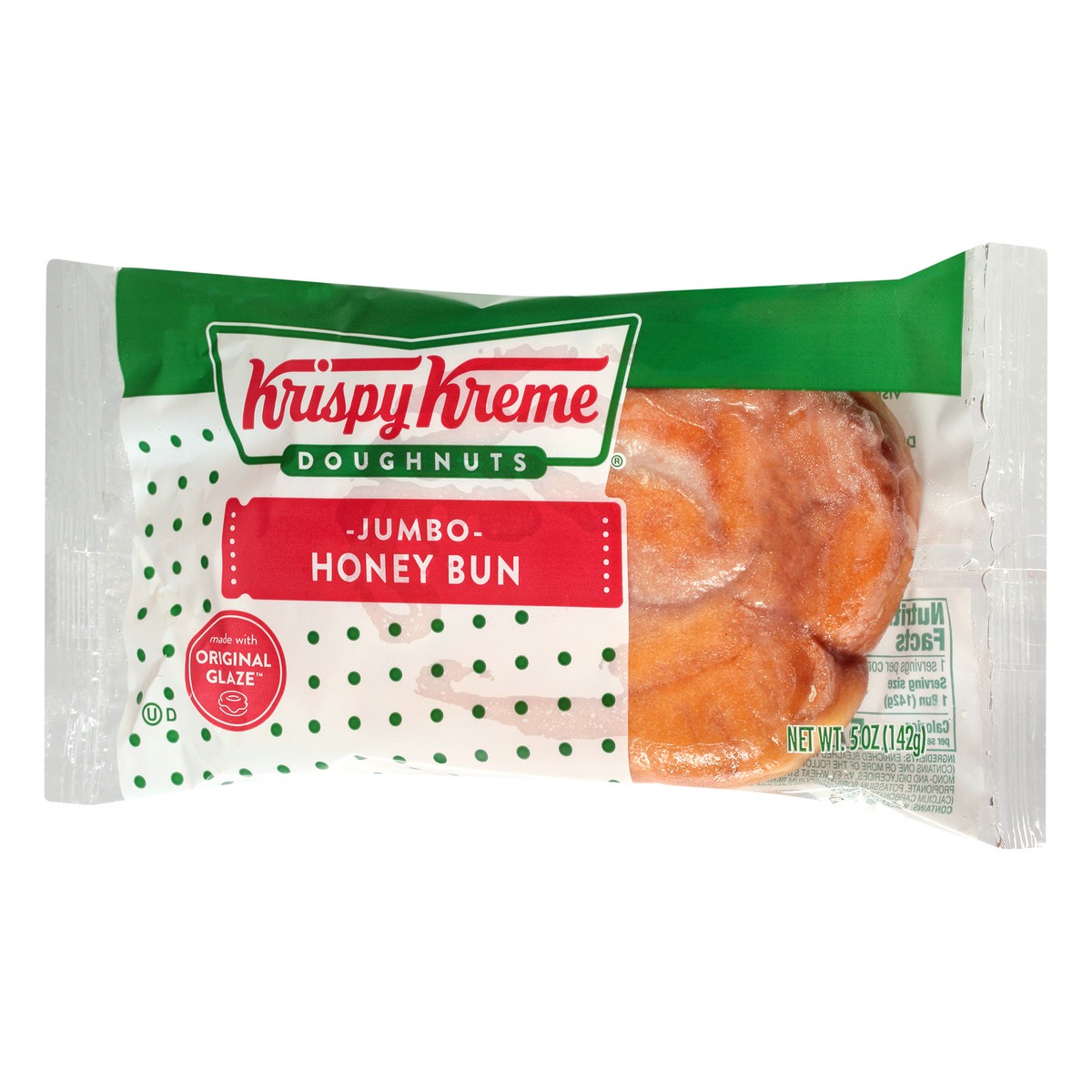 slide 8 of 13, Krispy Kreme Jumbo Honey Bun 5 oz, 5 oz