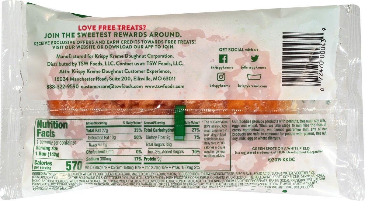 slide 2 of 13, Krispy Kreme Jumbo Honey Bun 5 oz, 5 oz