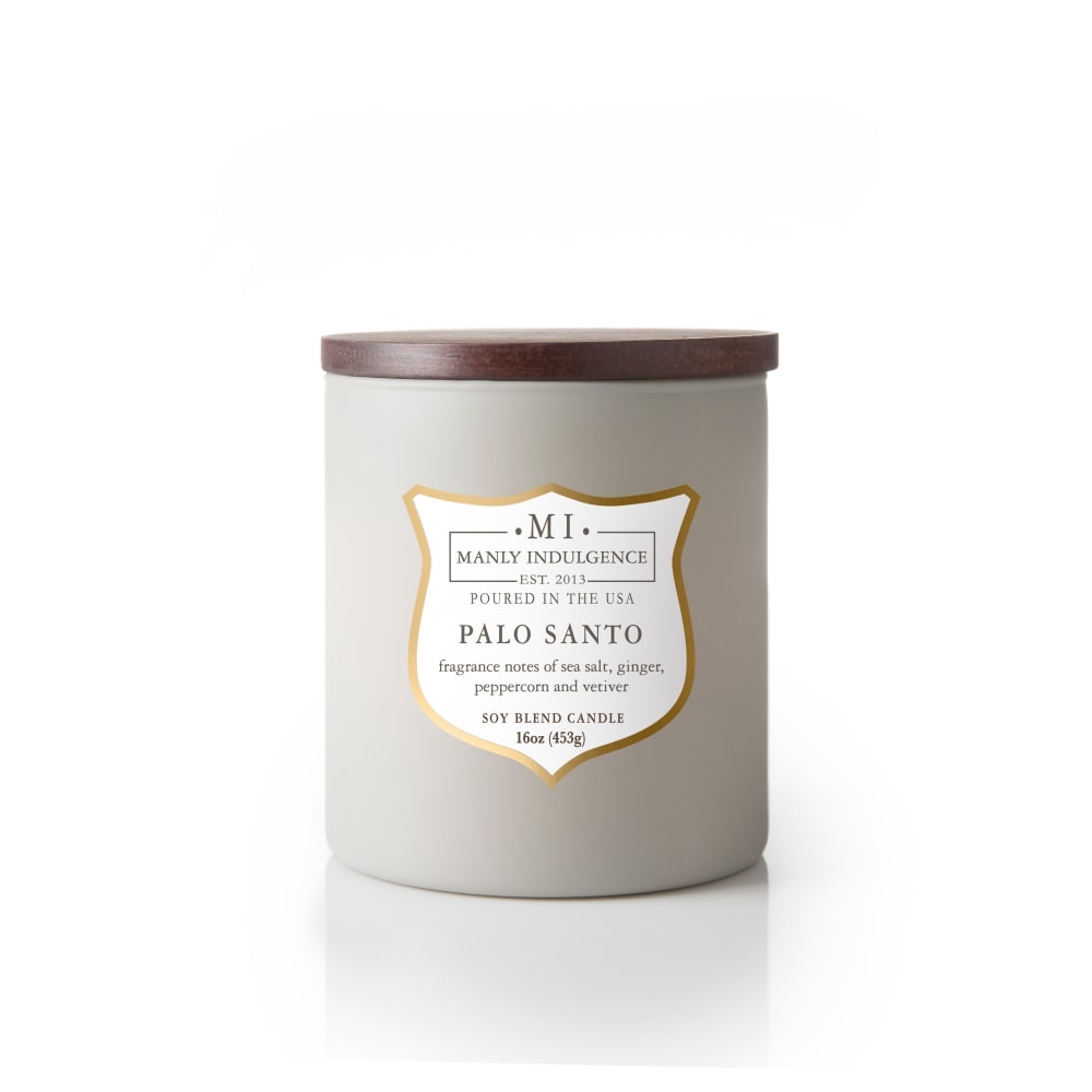 slide 1 of 1, Manly Indulgence Palo Santo Soy Blend Candle - Gray, 16 oz