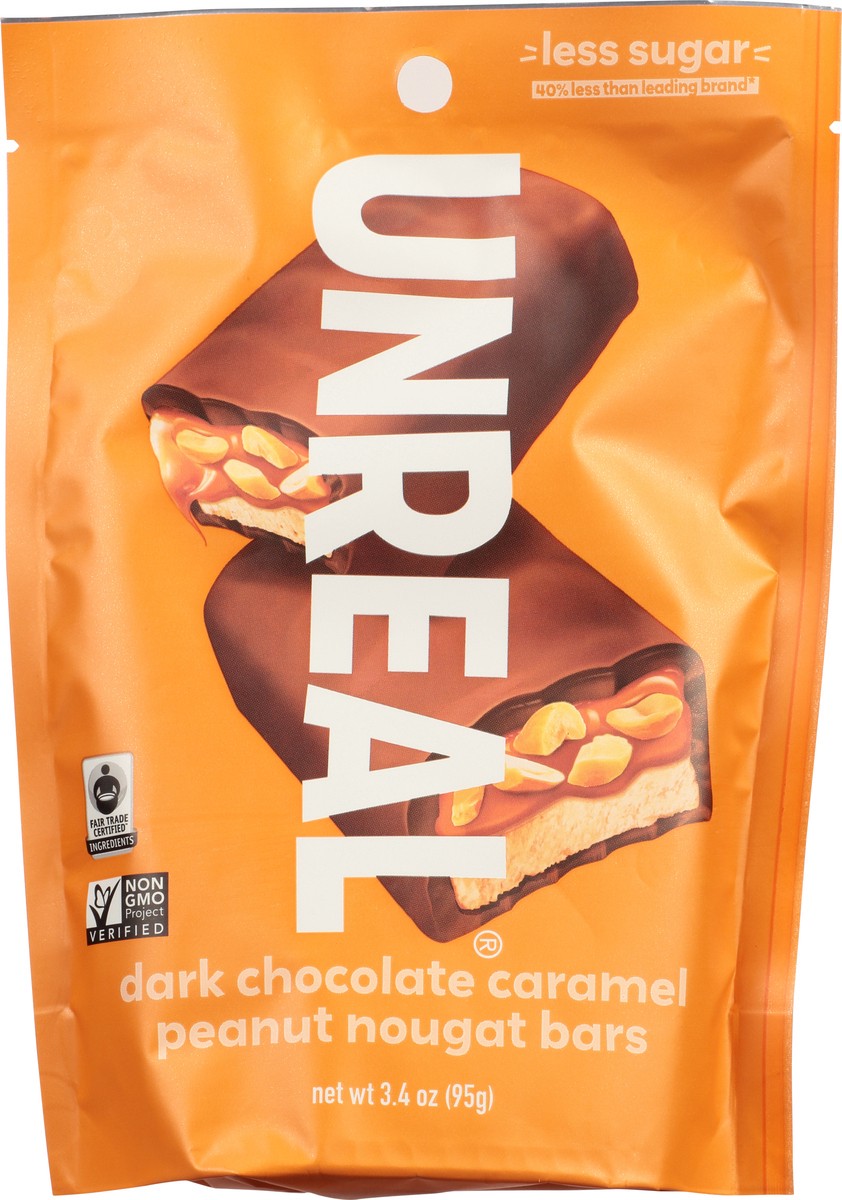 slide 1 of 9, Unreal Dark Chocolate Caramel Peanut Nougat Bars 3.4 oz, 3.4 oz