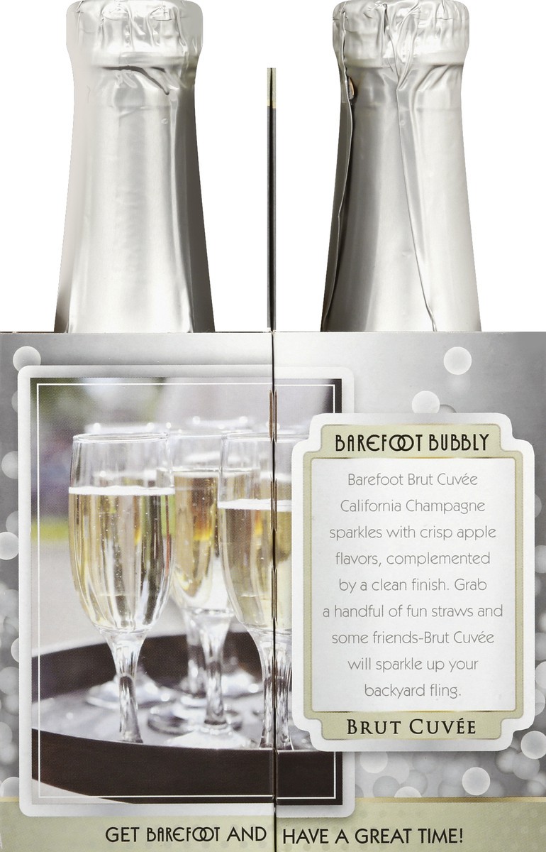 slide 3 of 7, Barefoot Bubbly Brut 4Pk, 4 ct; 187 ml