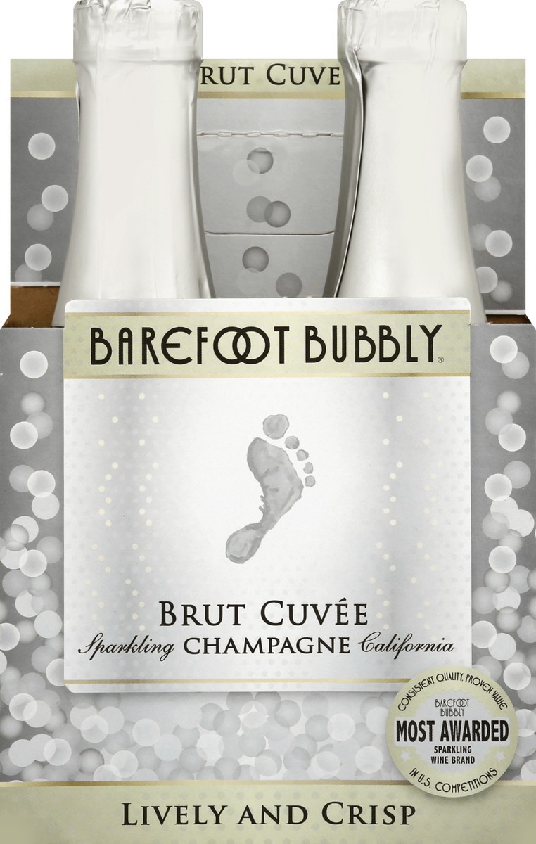 slide 7 of 7, Barefoot Bubbly Brut 4Pk, 4 ct; 187 ml