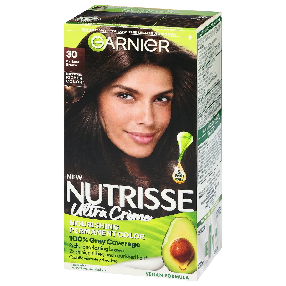 slide 6 of 11, Garnier Nourishing Permanent Hair Color Creme - 30 Darkest Brown, 1.0 ct