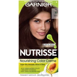 Garnier Nutrisse Nourishing Color Creme Permanent Haircolor - 30 Darkest Brown