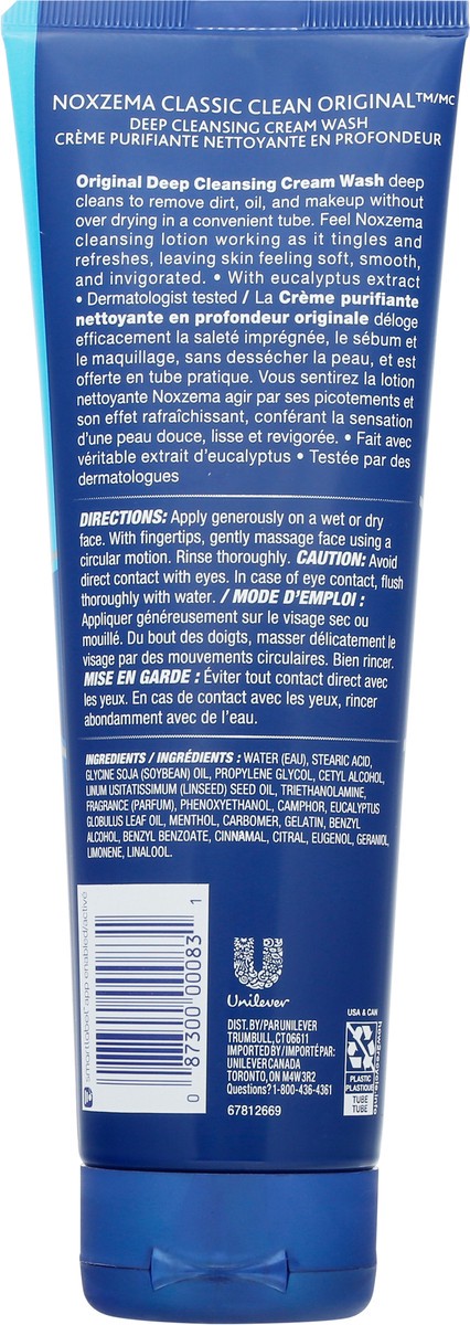 slide 5 of 9, Noxzema Deep Cleansing Cream For healthy-looking and soft skin Original Face Cleanser Face Wash Removes Dirt, Makeup and Oil, 236 ml