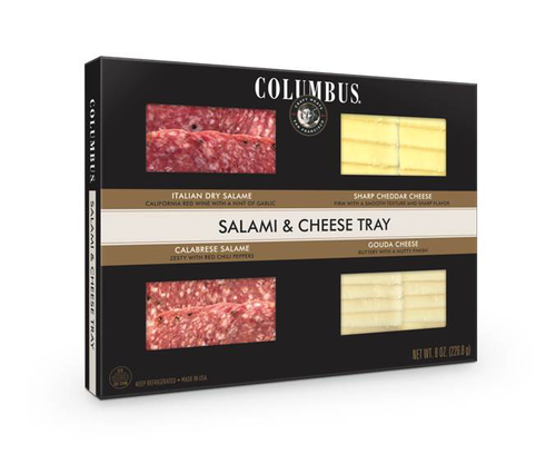 slide 1 of 1, Columbus Salami And Cheese Tray, 8 oz