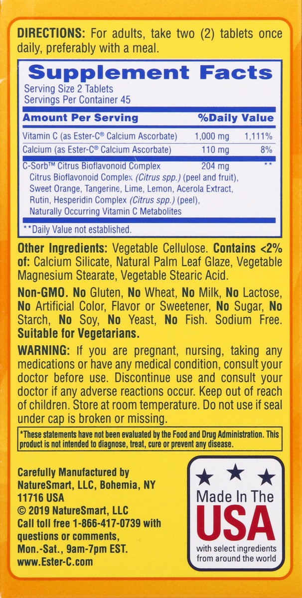 slide 8 of 9, Ester-C Tablets 500 mg Vitamin C 90 ea, 90 ct