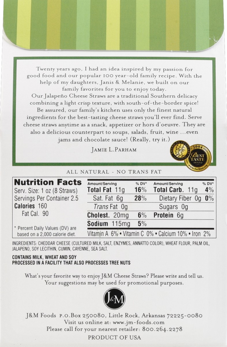 slide 3 of 5, Holiday - J & M Cheese Straw Box - Jalapeno, 2 oz