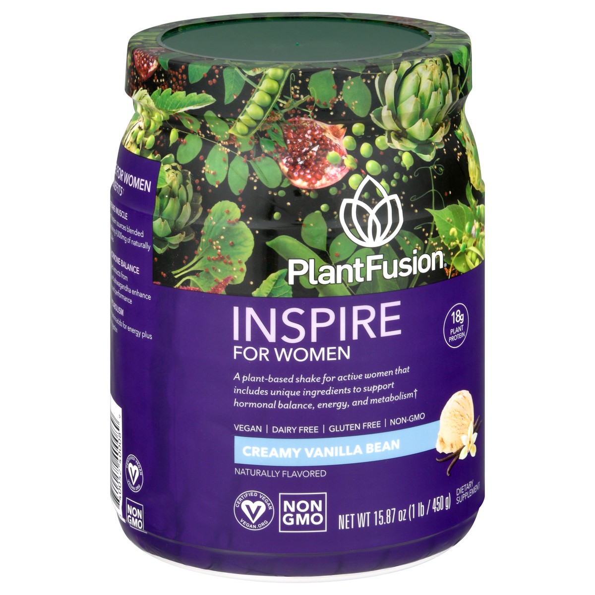 slide 5 of 9, PlantFusion Creamy Vanilla Bean Inspire for Women 15.87 oz, 15.87 oz